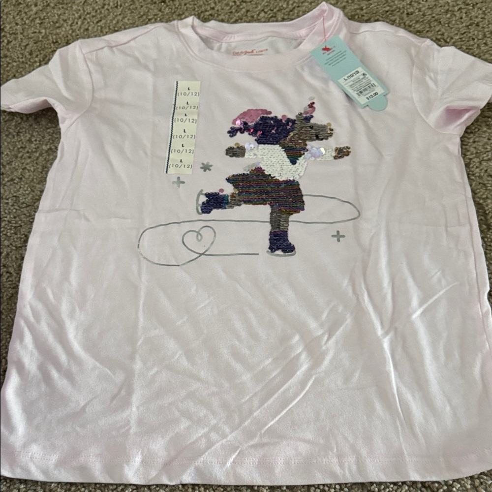 Cat & Jack Light Pink Ice Skater Tee